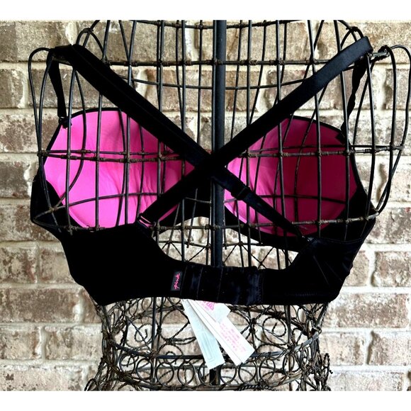 Victoria's Secret PINK Mult Way Push Up Bra 36D Black Multiposition Adju… - Picture 3 of 12